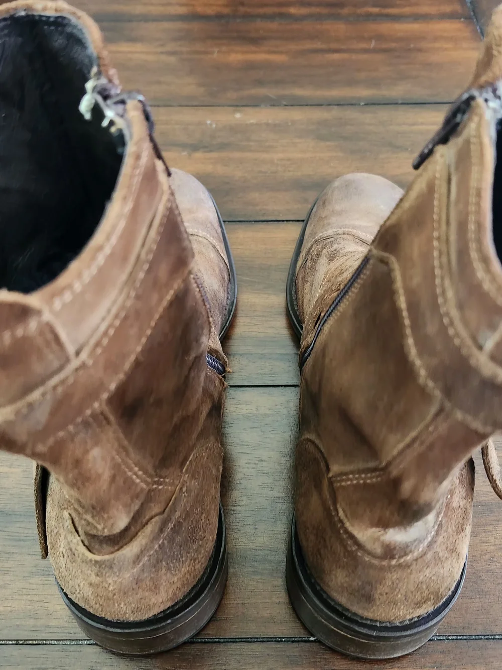 Steve Madden Men's Brown Suede Zip & Buckle Ankle Boots